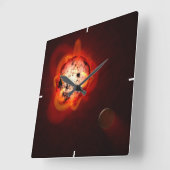 仮想外惑星によって周回した赤色矮星 スクエア壁時計 (傾斜)