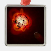 仮想外惑星によって周回した赤色矮星 メタルオーナメント (正面)