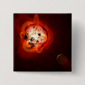 仮想外惑星によって周回した赤色矮星 缶バッジ (正面)