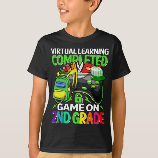 仮想学の第2段階でのゲームの完了 Tシャツ (正面)