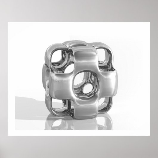 仮想彫刻InCubed研磨アルミニウム ポスター (正面)