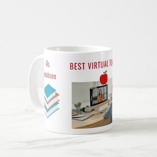 仮想最高の先生Ever名前をカスタムするフォトブック コーヒーマグカップ (正面左)