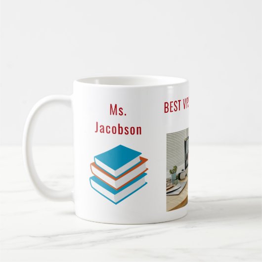 仮想最高の先生Ever名前をカスタムするフォトブック コーヒーマグカップ (左)