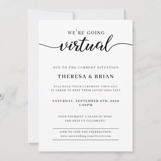 仮想検疫結婚式招待状 招待状 (正面)