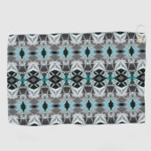 仮想淡い色のスタイルで澄んシルバーとブルーの連携 ゴルフタオル (横)