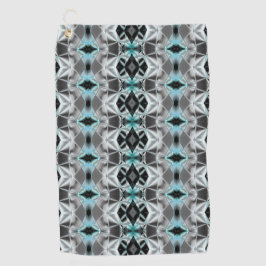 仮想淡い色のスタイルで澄んシルバーとブルーの連携 ゴルフタオル