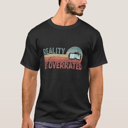 仮想現実おもしろいVRレトロサンセットギフトゲーム Tシャツ (正面)