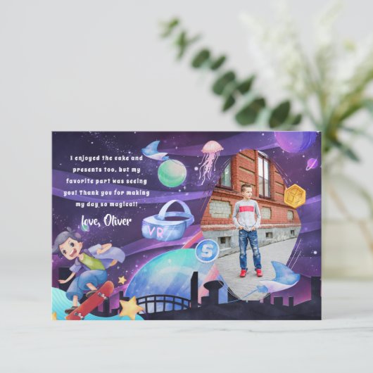 仮想現実 |ゲーム誕生日サンキューカード サンキューカード (スタンド正面)