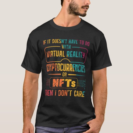仮想現実Cryptocurrencies Nfts Addictレトロ Tシャツ (正面)