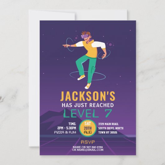 仮想現実VRデジタルゲーミングゲーマー 招待状 (正面)