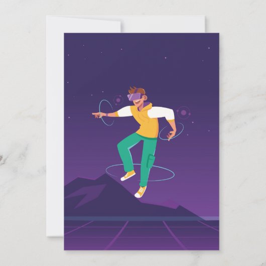 仮想現実VRデジタルゲーミングゲーマー 招待状 (裏面)