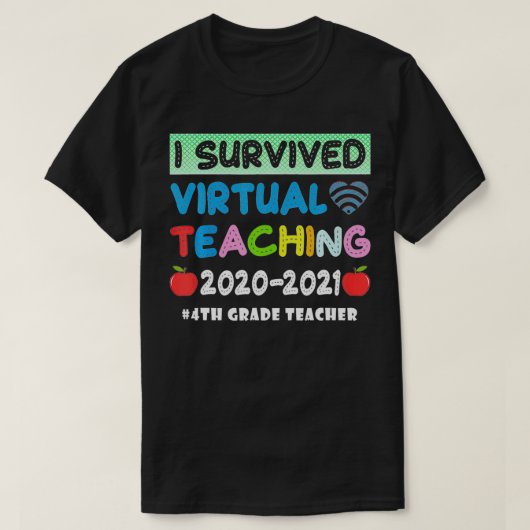 仮想生き延びの教え年度末の先生 Tシャツ (デザイン正面)