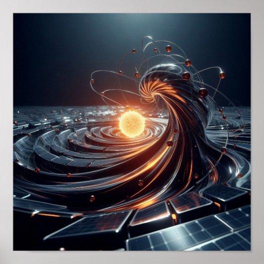 仮想白熱［赤熱］光を放つ宇宙の核 ポスター (正面)