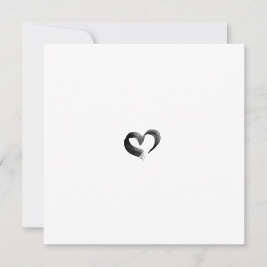 仮想白黒フローラ結婚式招待状カード カード (裏面)