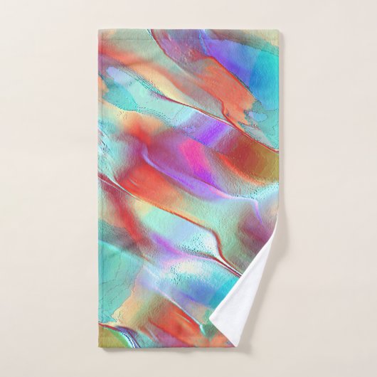 仮想真珠のロックタオルの虹の色 バスタオルセット (ハンドタオル)