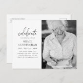 仮想祝の人生モダン写真 インビテーションポストカード (正面/裏面)