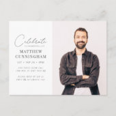 仮想祝彼の人モダン生のシンプル写真 インビテーションポストカード (正面)