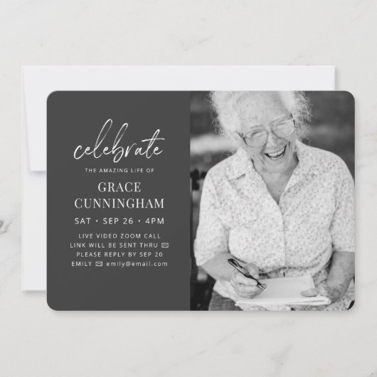 仮想祝的な驚くべき生活モダン写真 招待状 (正面)