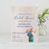 仮想素朴ブライダルシャワーメイスンジャー多肉株 招待状 (スタンド正面)