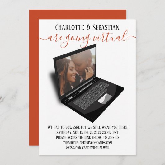 仮想結婚式の日付写真を保存 セーブザデート (正面/裏面)