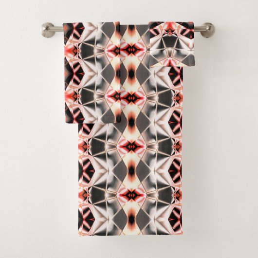 仮想線の赤いラポートにシルキーシルバー バスタオルセット (インサイチュ)