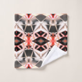 仮想線の赤いラポートにシルキーシルバー バスタオルセット (ウォッシュタオル)