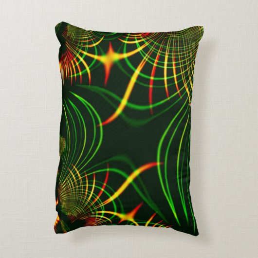 仮想葉緑色、黄色の「火色」カーブ アクセントクッション (裏面(縦))