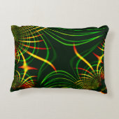 仮想葉緑色、黄色の「火色」カーブ アクセントクッション (裏面)
