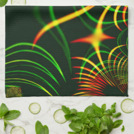 仮想葉緑色、黄色の「火色」カーブ キッチンタオル