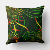 仮想葉緑色、黄色の「火色」カーブ クッション (裏面)