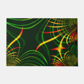 仮想葉緑色、黄色の「火色」カーブ ドアマット (正面)