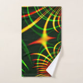 仮想葉緑色、黄色の「火色」カーブ バスタオルセット (ハンドタオル)