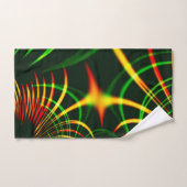 仮想葉緑色、黄色の「火色」カーブ バスタオルセット (ハンドタオル)