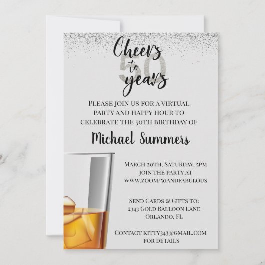 仮想誕生日パーティー応援から50年 招待状 (正面)