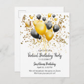 仮想誕生日パーティー インビテーションポストカード (正面/裏面)