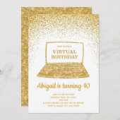 仮想誕生日招待状、検疫誕生日 招待状 (正面/裏面)