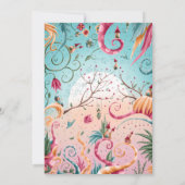 仮想誕生日、フローラカラフルホーお洒落ス 招待状 (裏面)