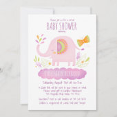 仮想象かわいいピンクの女の子の赤ちゃんシャワー 招待状 (正面)