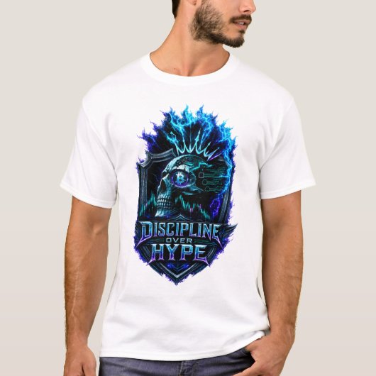 仮想通貨の熱狂に打ち勝つ規律あるマインドセット 暗号資産 ビットコイン Tシャツ (正面)