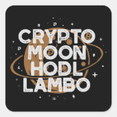 仮想通貨ムーンHODLランボ スクエアシール (正面)