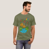仮想通貨取引 流れる川 Tシャツ (正面フル)
