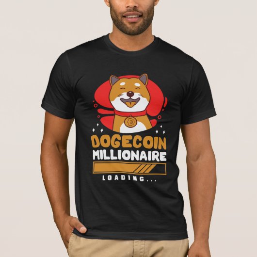 仮想通貨 ドージコイン億万長者ロード Tシャツ (正面)