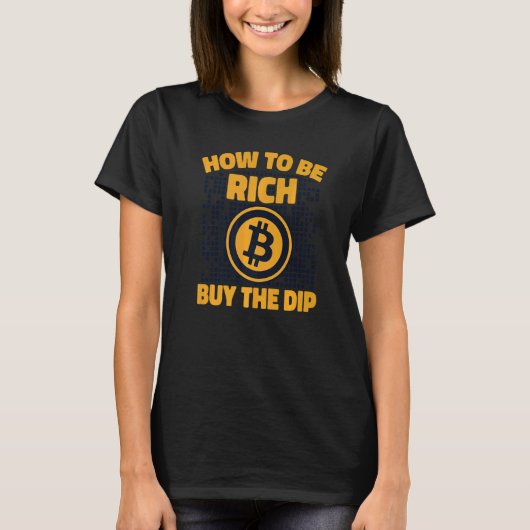 仮想通貨+底値買い+億万長者 Tシャツ (正面)
