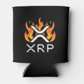 仮想通貨XRP クリプト オレンジ 炎 火 熔解 缶クーラー (正面)