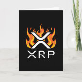 仮想通貨XRP クリプト オレンジ 炎 火 熟れる カード (正面)