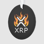 仮想通貨XRP クリプト オレンジ 炎 火 熟成 オーナメント (正面)
