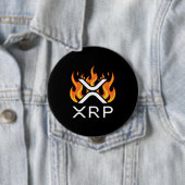 仮想通貨XRP クリプト オレンジ 炎 火 熟成 缶バッジ (インサイチュ)