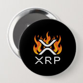 仮想通貨XRP クリプト オレンジ 炎 火 熟成 缶バッジ (正面&裏面)