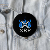 仮想通貨XRP・クリプト・ブルーフレーム・溶岩 缶バッジ (インサイチュ)