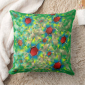 仮想違うの花、緑の青みがかった花びら クッション (ブランケット)